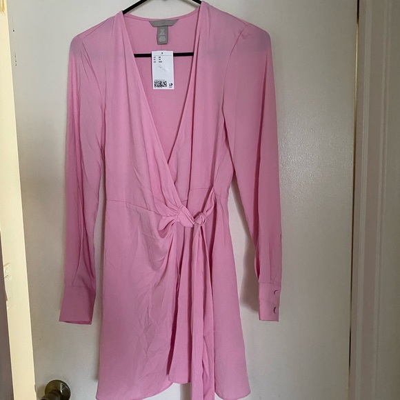 H&M | Dresses | Hm Pink Long Sleeve Dress | Poshmark
